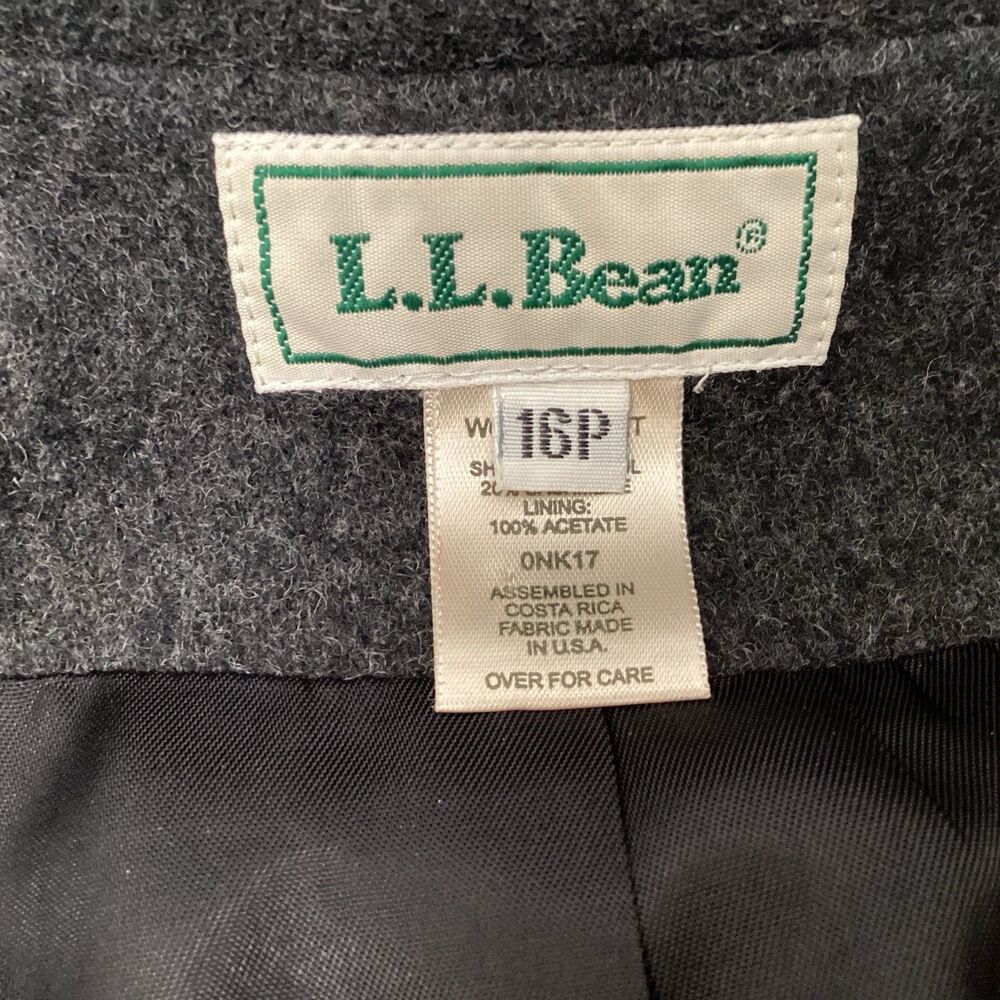 vintage ll bean womens jacket 16P gray wool, cashmere lined classic - Picture 7 of 10